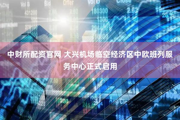 中财所配资官网 大兴机场临空经济区中欧班列服务中心正式启用